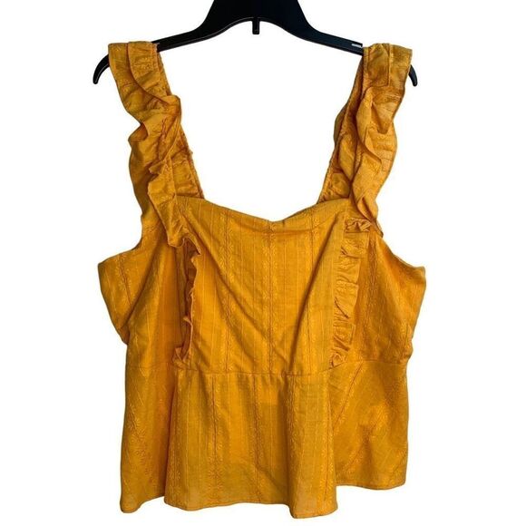 LC Lauren Conrad Amber Rose Ruffle Peplum Tank Top Blouse Size XL New - Picture 3 of 10
